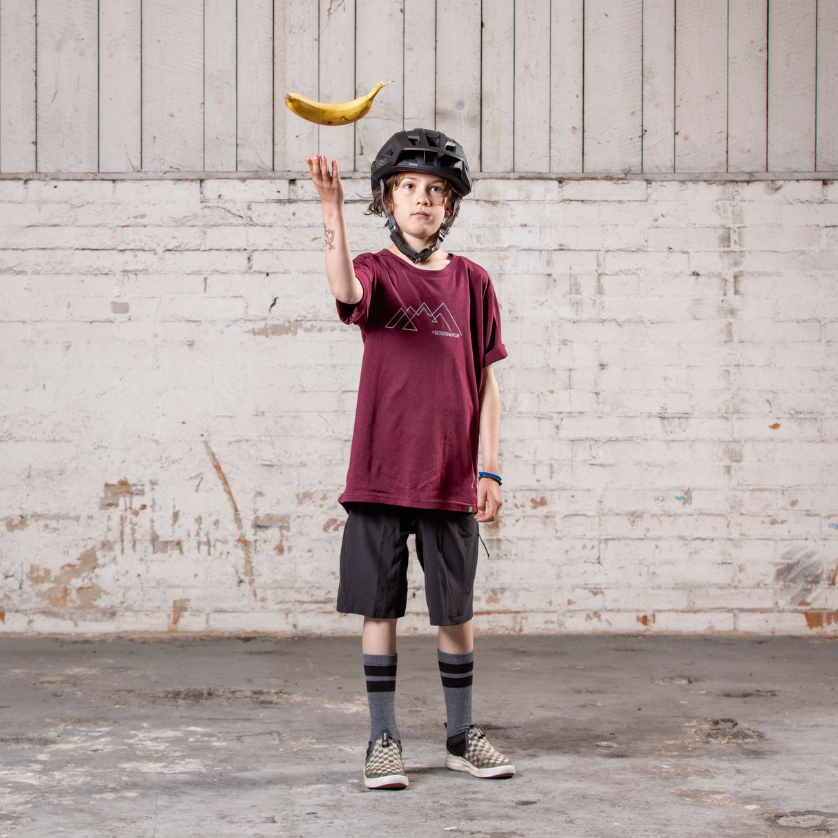 Flow Kids Tech Tee getoutandplay raisin