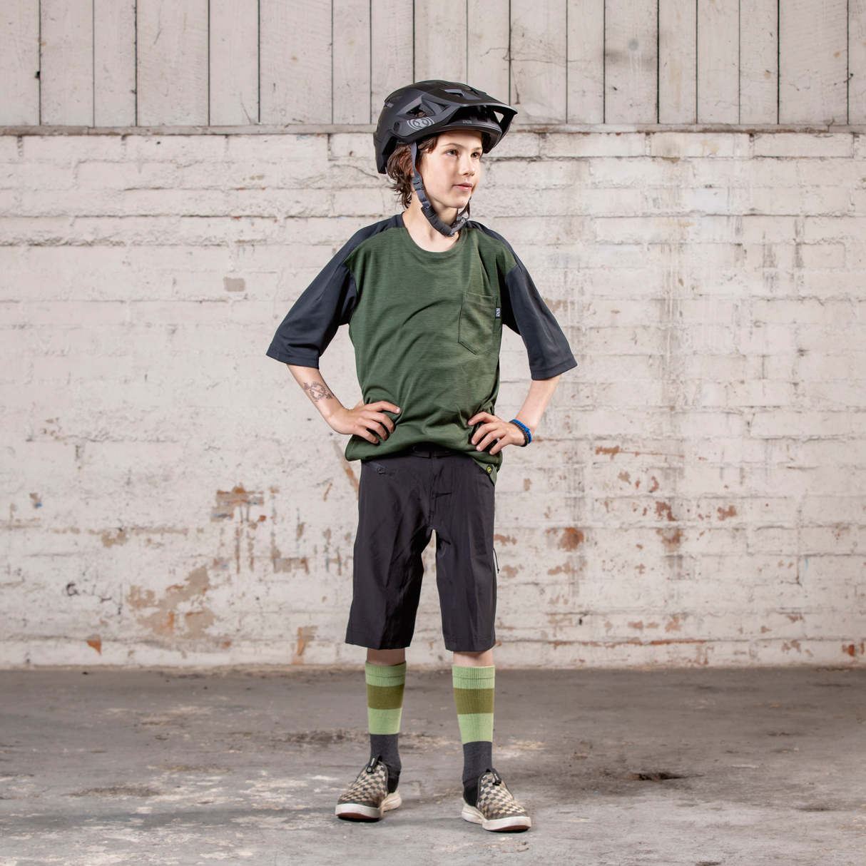 Flow X Kids Jersey olive-solid black