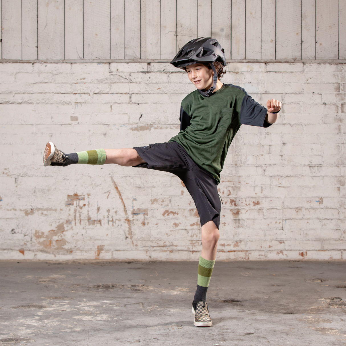 Flow X Kids Jersey olive-solid black