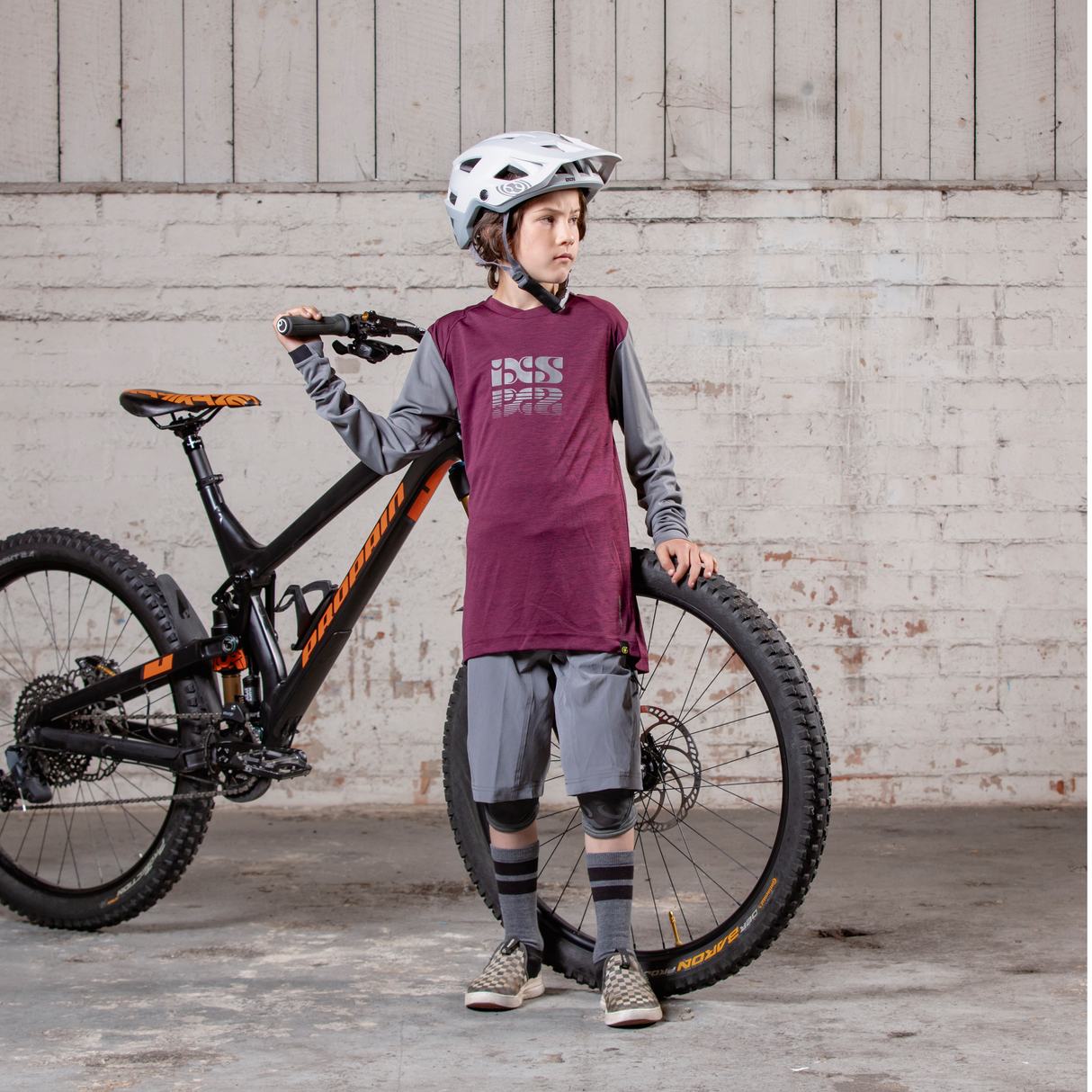 Trigger X Kids Long Sleeve Jersey raisin-graphite