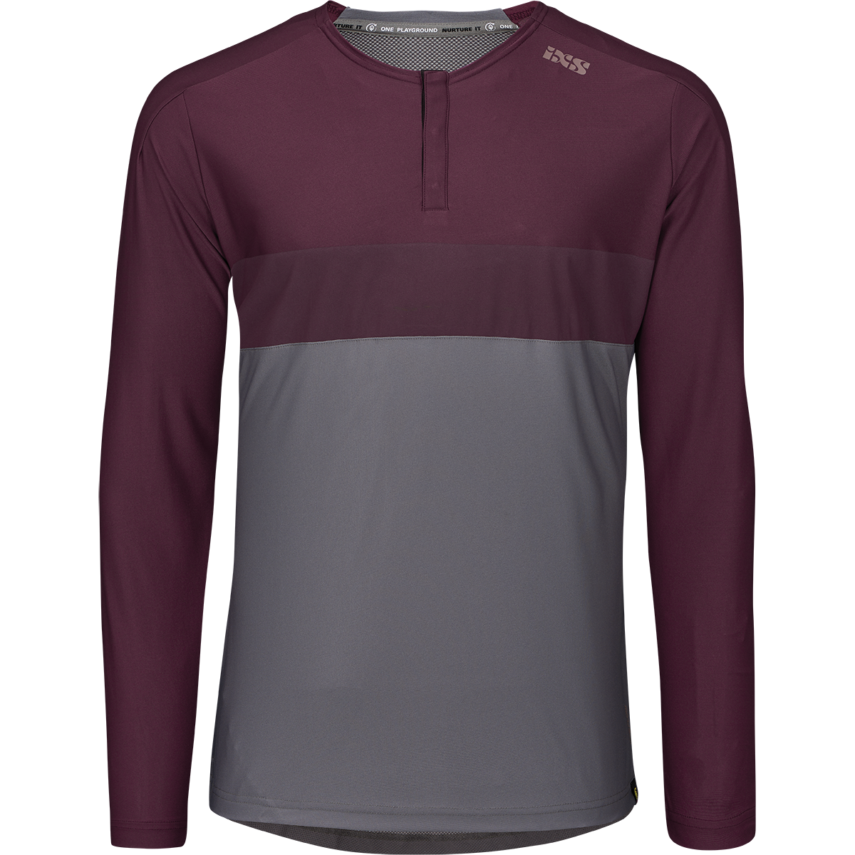 Flow XTG Long Sleeve Henley graphit-raisin