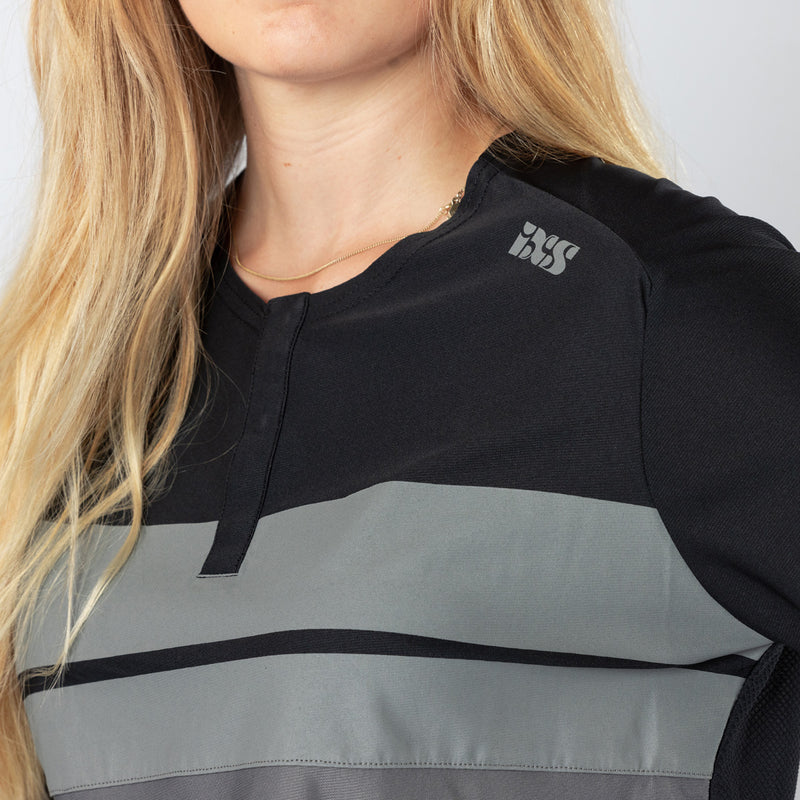 Damen Flow Lite 1.0 Henley schwarz-graphit