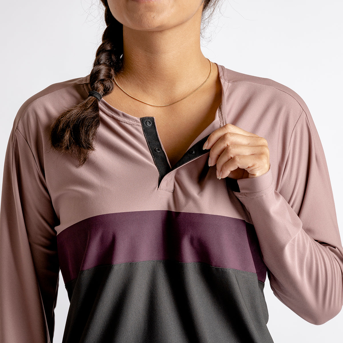 Women's Flow XTG Long Sleeve Henley anthrazit-raisin