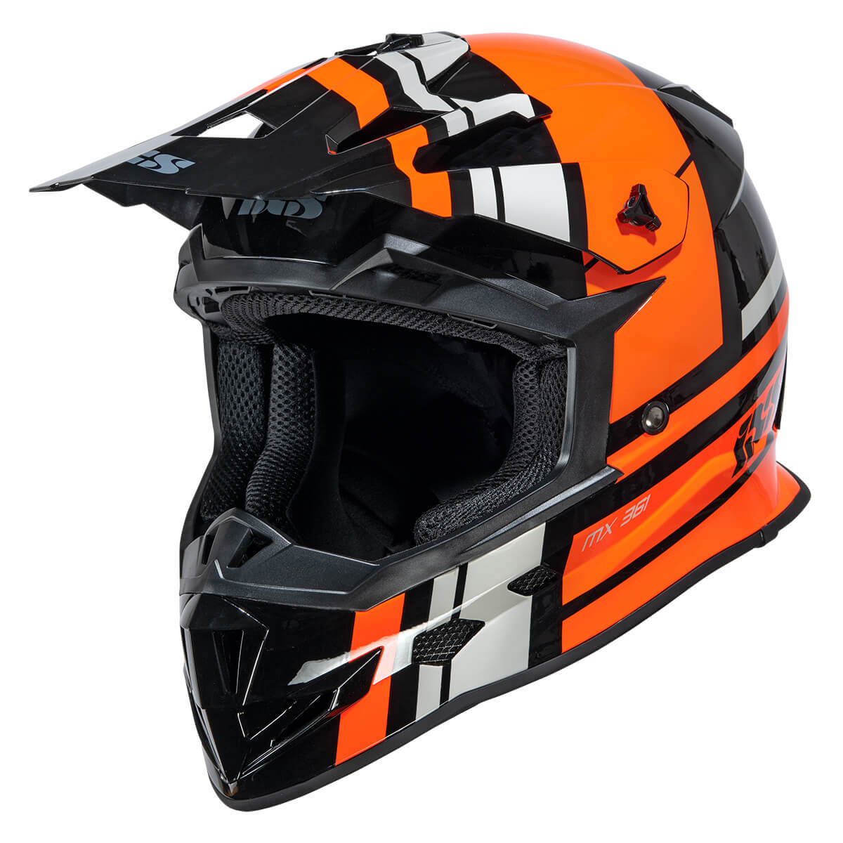 Motocrosshelm iXS361 2.3 schwarz-orange-grau