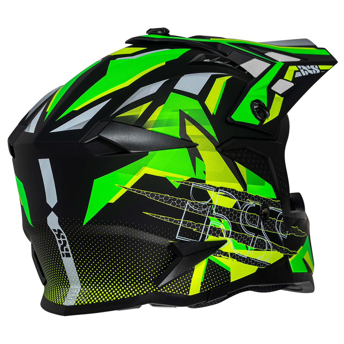 Motocross Helm iXS363 2.0 schwarz matt-gelb neon-grün neon