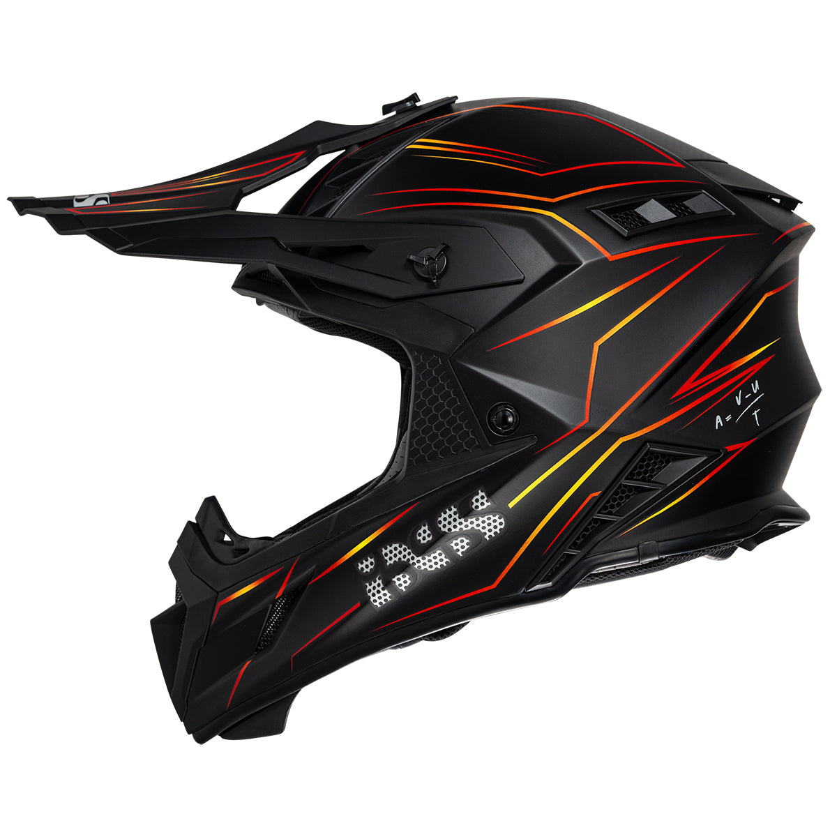 Motocross Helm iXS189FG 2.0 schwarz matt-rot