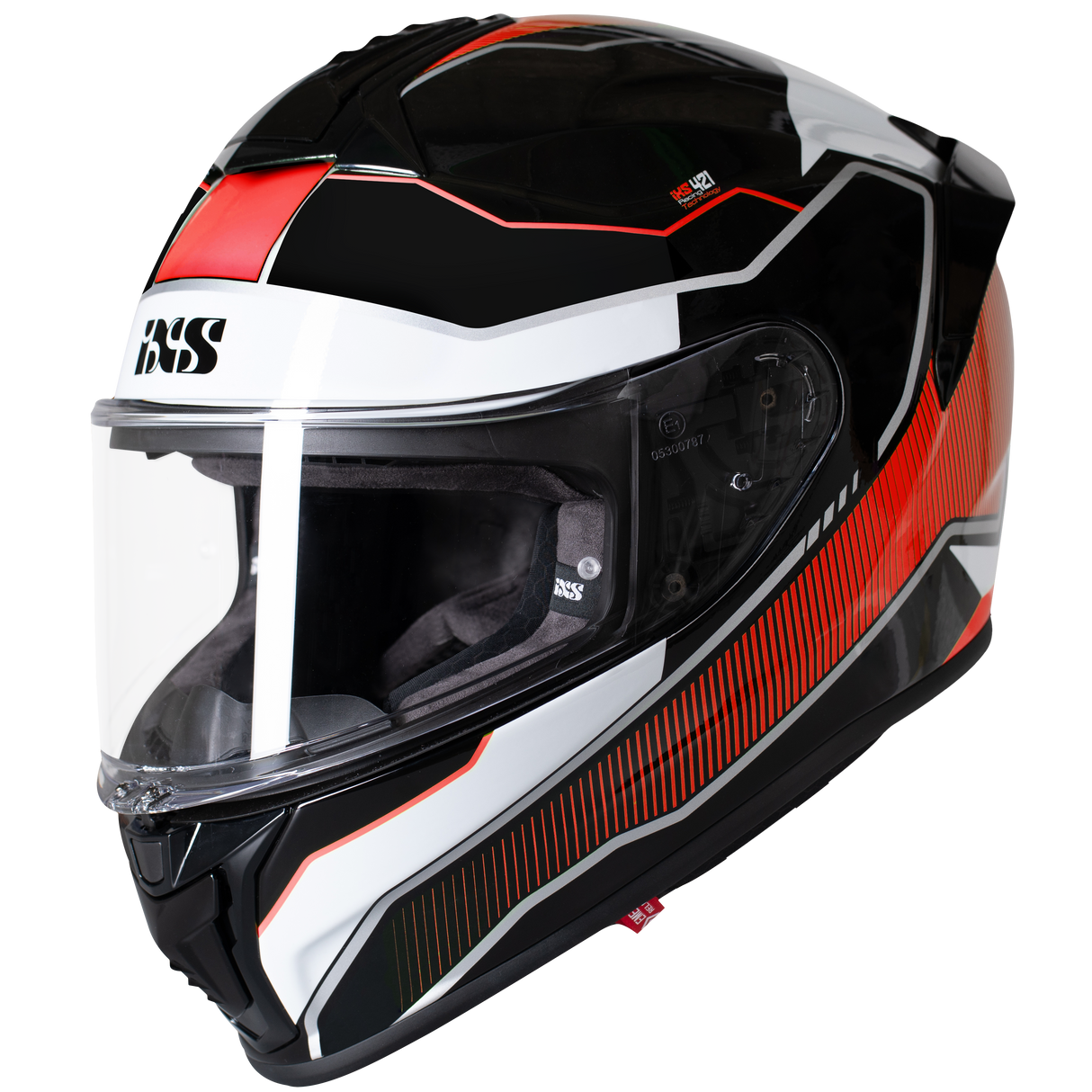 Integralhelm iXS421 FG 2.1 schwarz-weiss-rot fluo