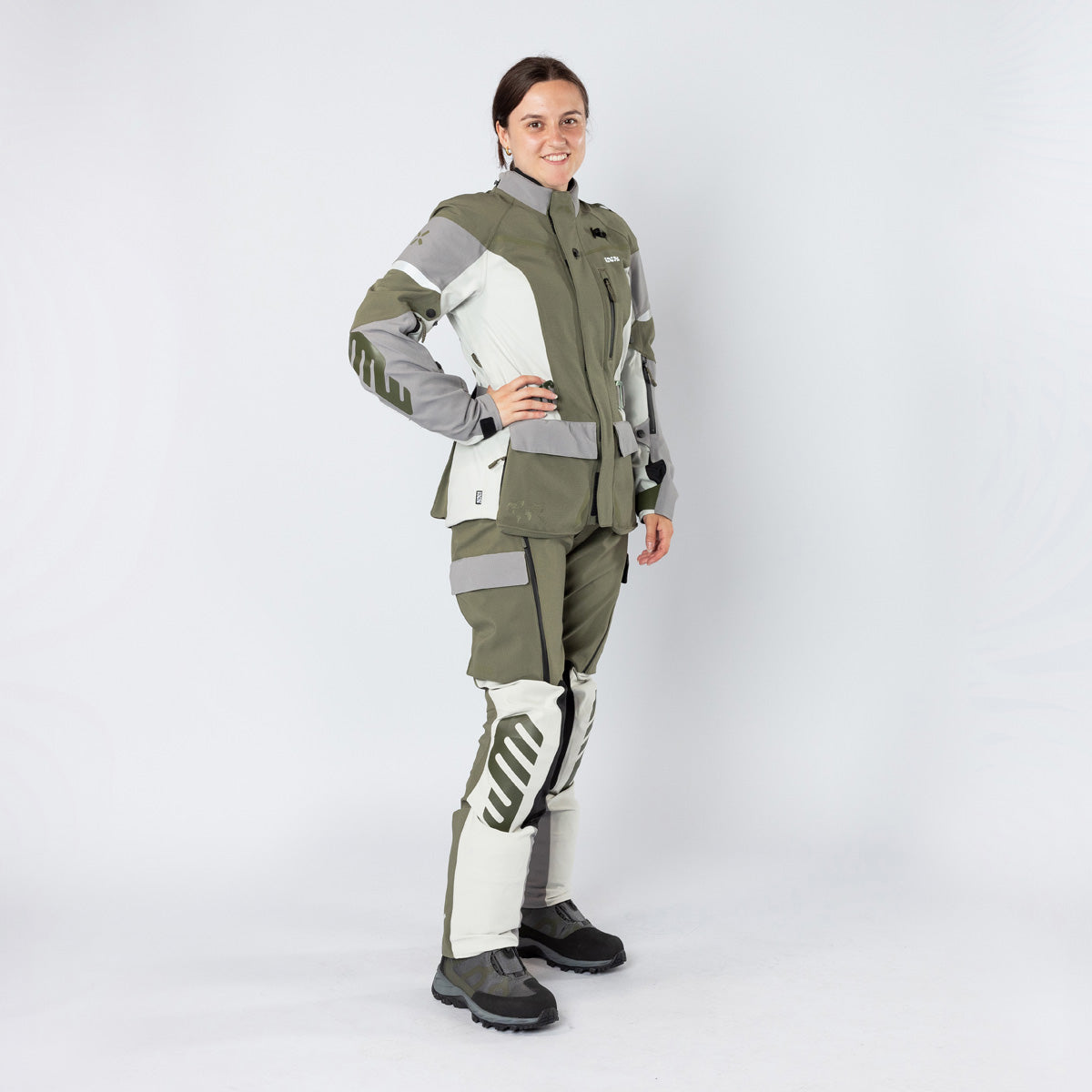 Damen Venture-STX 1.0 Laminatjacke hellgrau-oliv