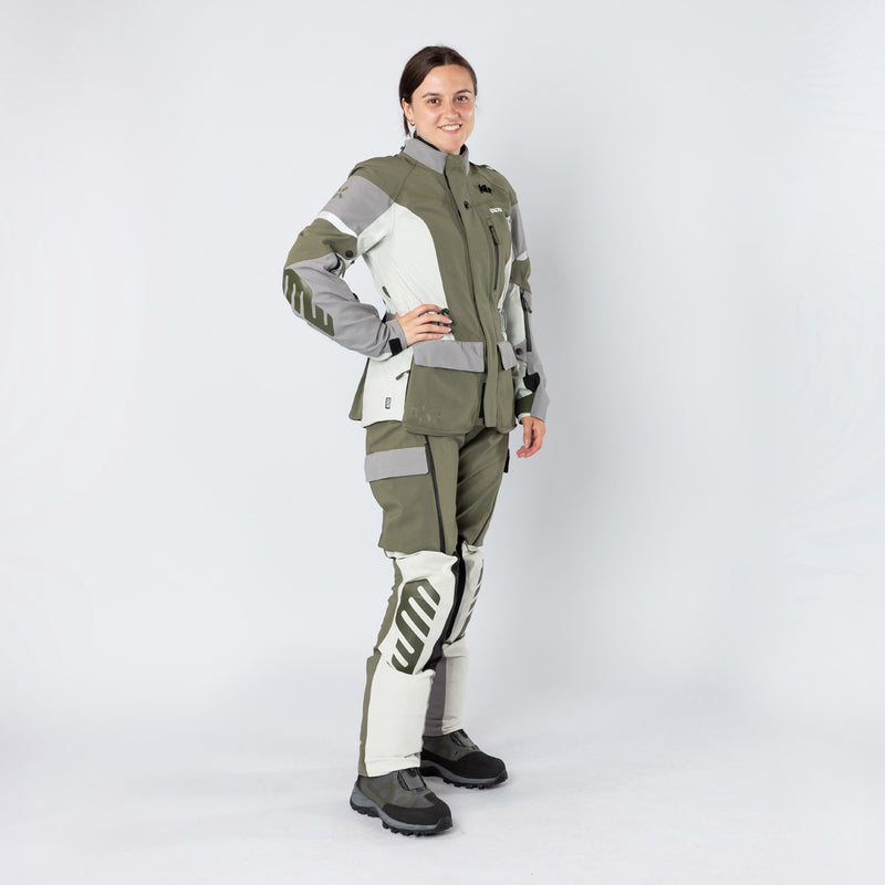 Damen Venture-STX 1.0 Laminatjacke hellgrau-oliv