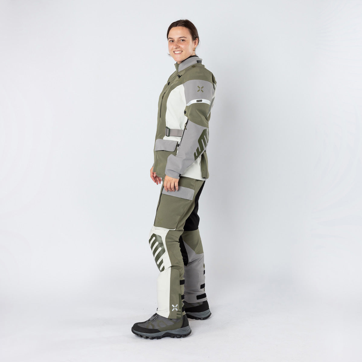 Damen Venture-STX 1.0 Laminatjacke hellgrau-oliv