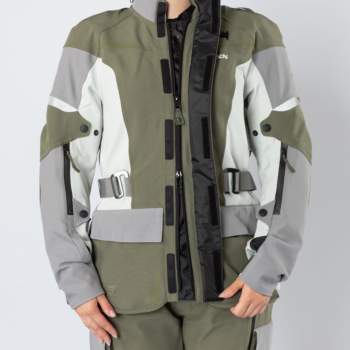 Damen Venture-STX 1.0 Laminatjacke hellgrau-oliv