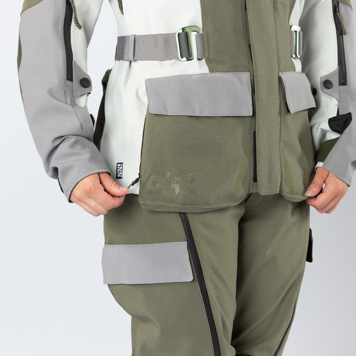 Damen Venture-STX 1.0 Laminatjacke hellgrau-oliv