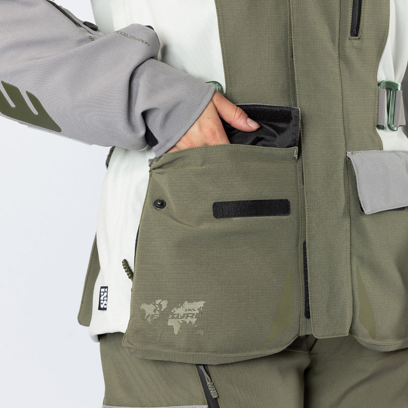 Damen Venture-STX 1.0 Laminatjacke hellgrau-oliv