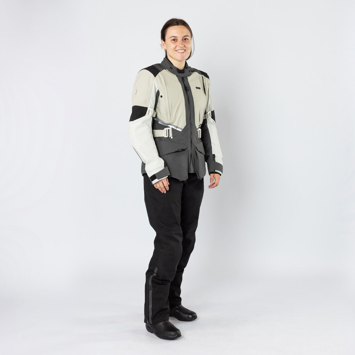 Damen Tourster-STX 1.0 Laminatjacke steingrau-dunkelgrau-schwarz