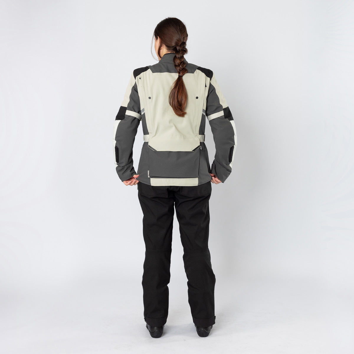 Damen Tourster-STX 1.0 Laminatjacke steingrau-dunkelgrau-schwarz