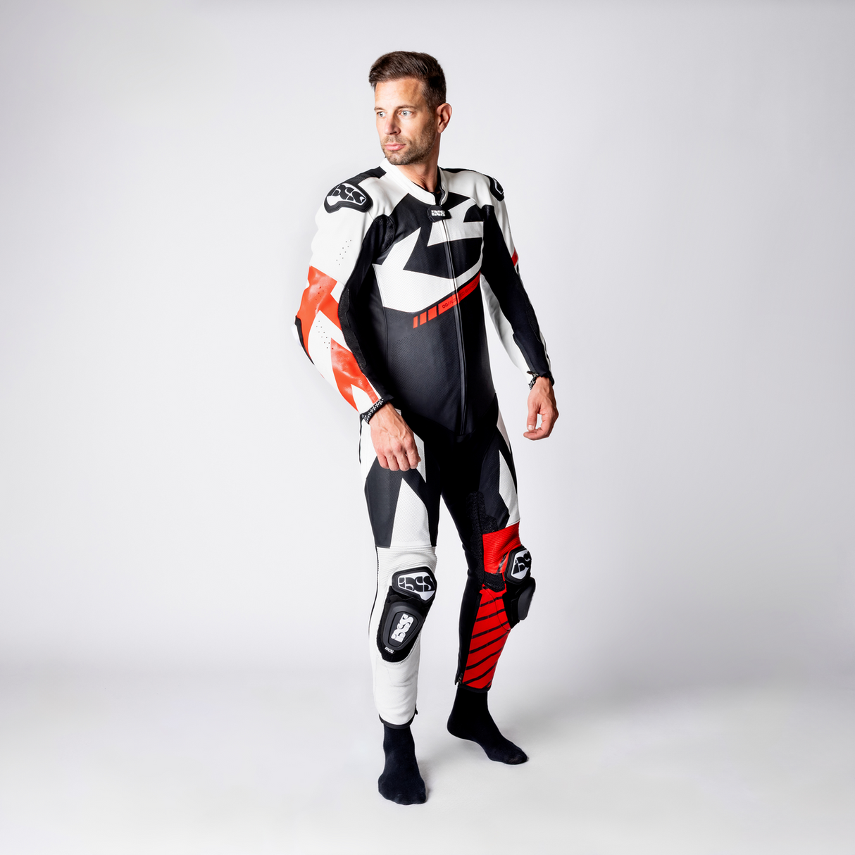 iXS-Ace 1.0 Lederkombi Einteiler - schwarz-weiss-rot-08