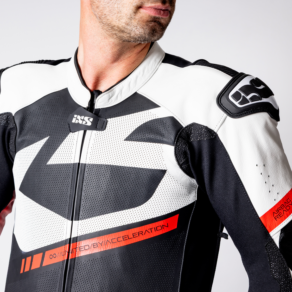 iXS-Ace 1.0 Lederkombi Einteiler - schwarz-weiss-rot-18