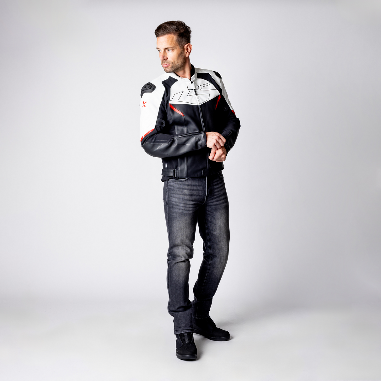 iXS-Ace 1.0 Lederjacke - schwarz-weiss-rot-08