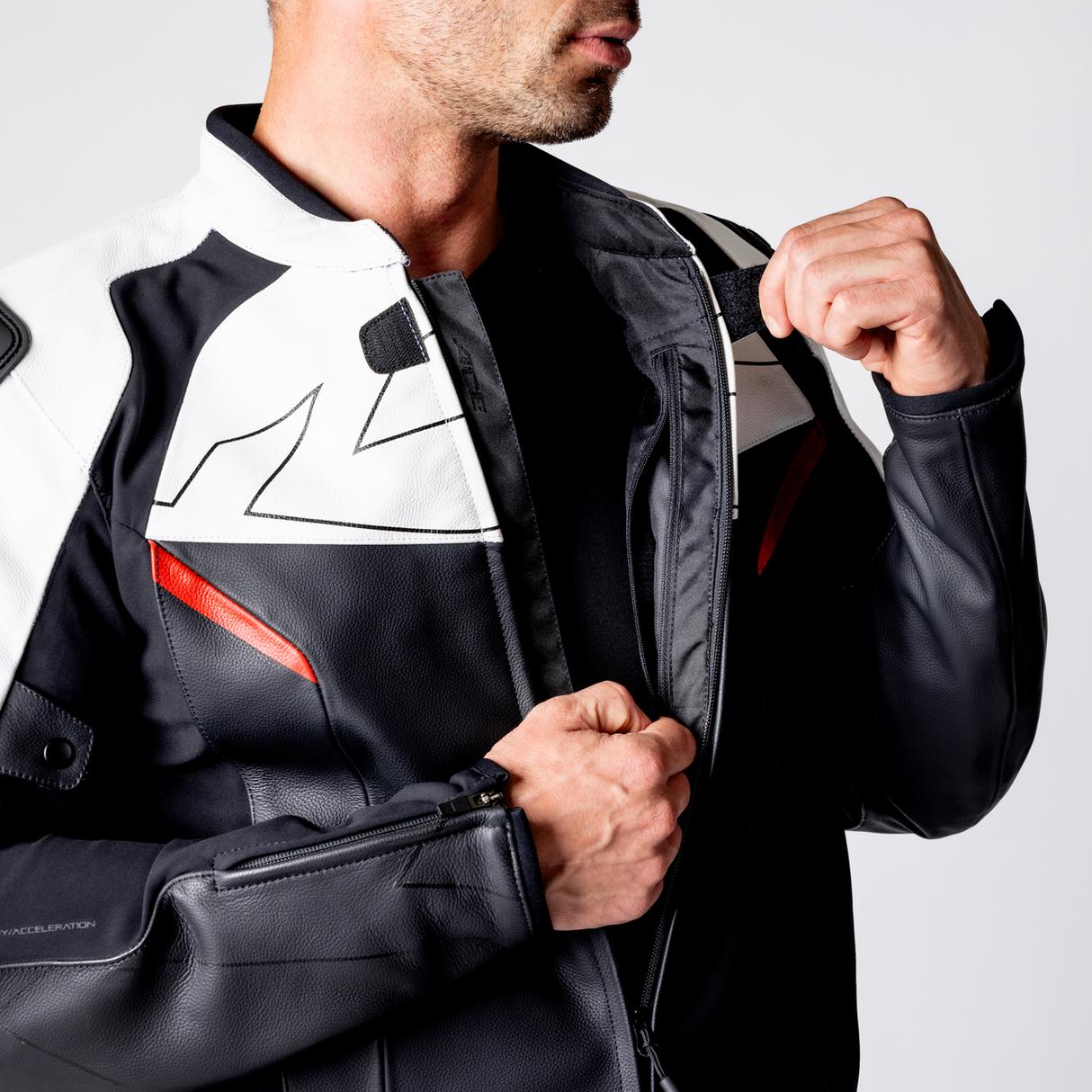 iXS-Ace 1.0 Lederjacke - schwarz-weiss-rot-18