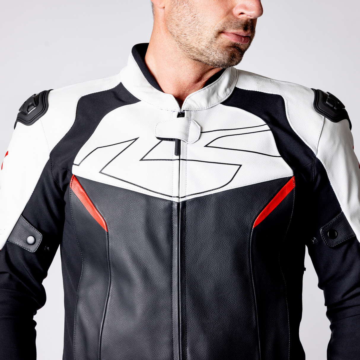 iXS-Ace 1.0 Lederjacke - schwarz-weiss-rot-22