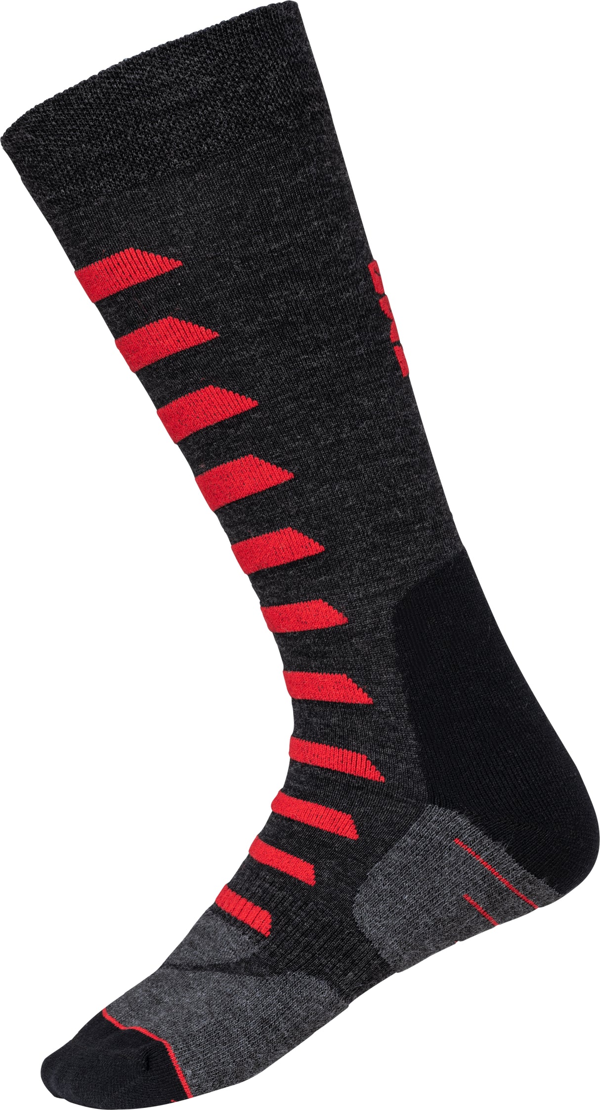 Socken Merino 365 grau-rot
