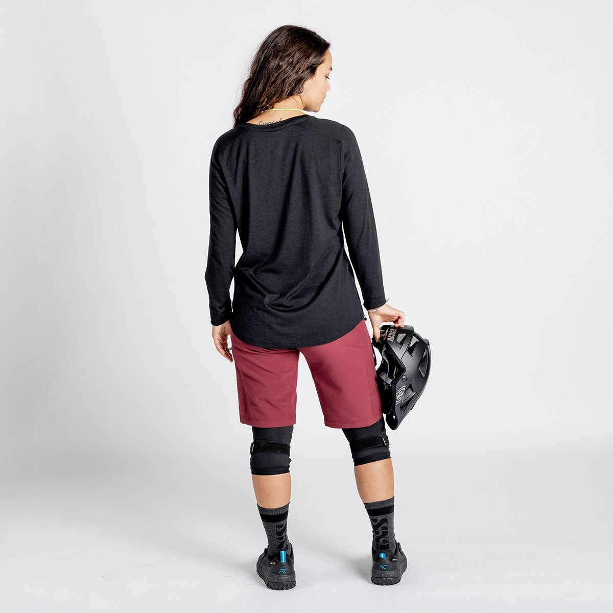 Damen Flow Merino Langarm Jersey schwarz