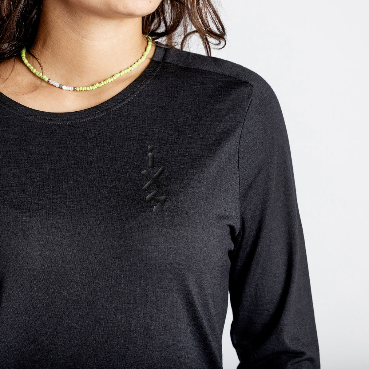 Damen Flow Merino Langarm Jersey schwarz