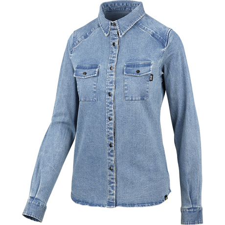 Carve Digger Women Organic Denim Shirt washed blue