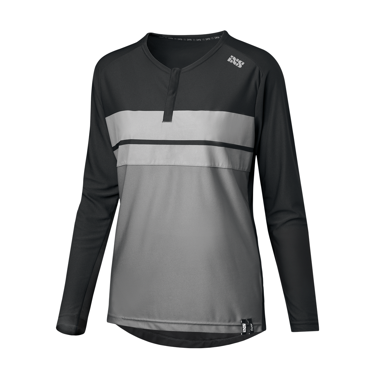 Damen Flow Lite 1.0 Henley schwarz-graphit