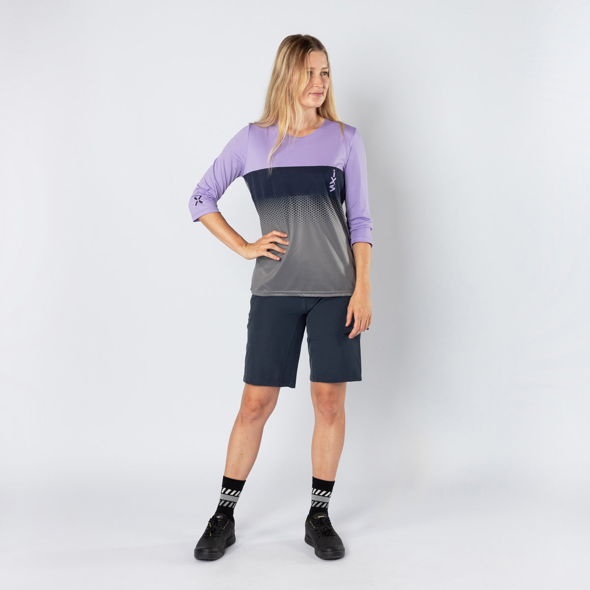 iXS Women's Carve 1.0 3/4 jersey lavender-graphite – iXS.com