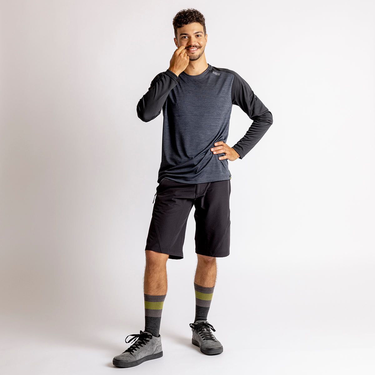 iXS Flow X long sleeve jersey anthracite-solid black – iXS.com