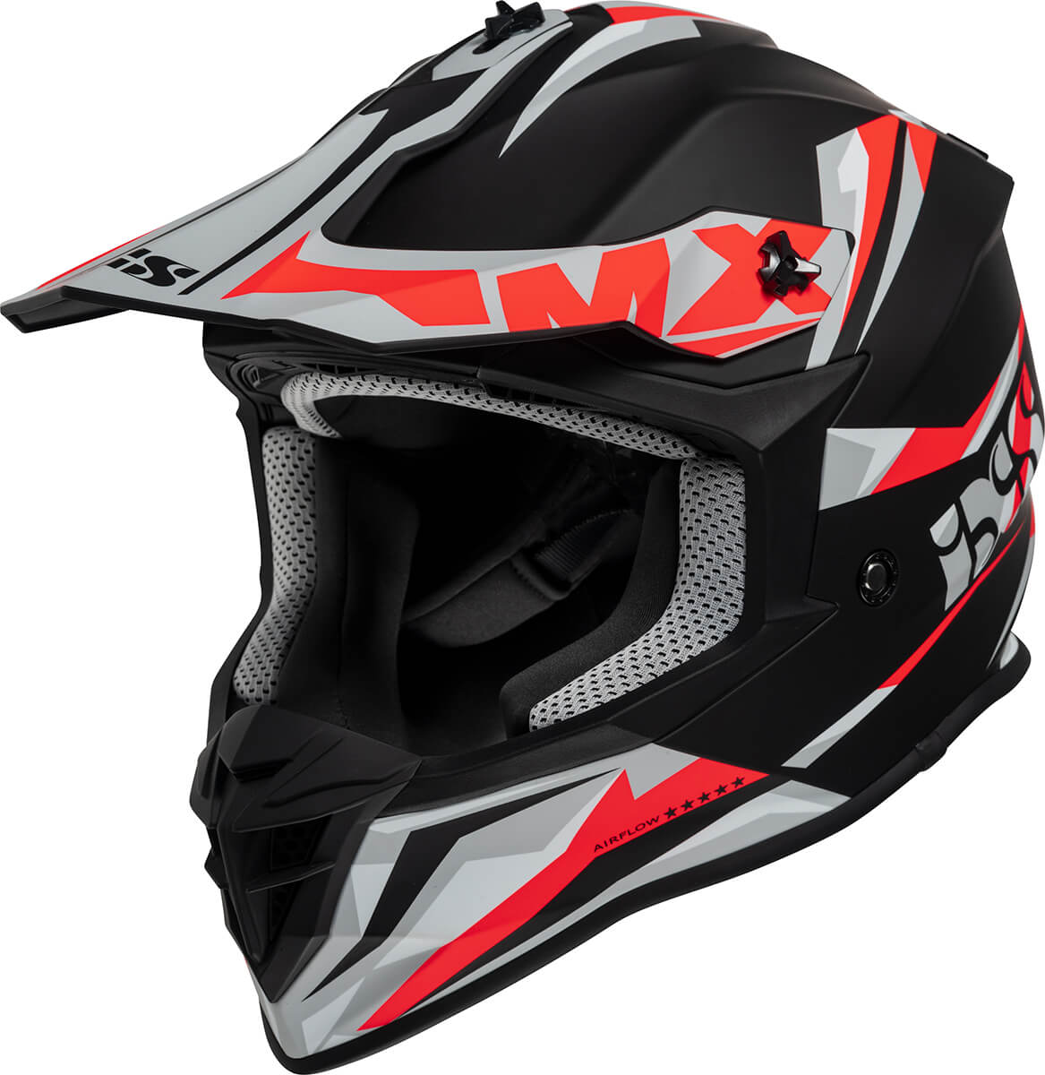 Casco da motocross iXS362 nero opaco-rosso - Main Image
