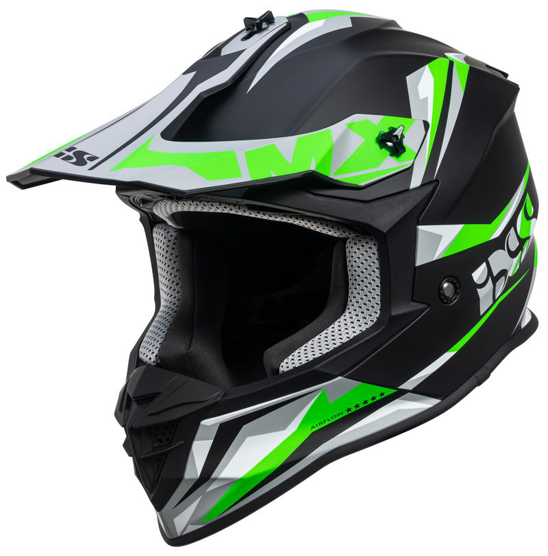 Motocross helmet iXS362 matte black-neon green - Main Image