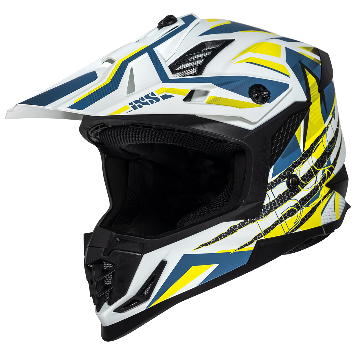 Motocross helmet iXS363 2.0 white matte-blue-yellow neon