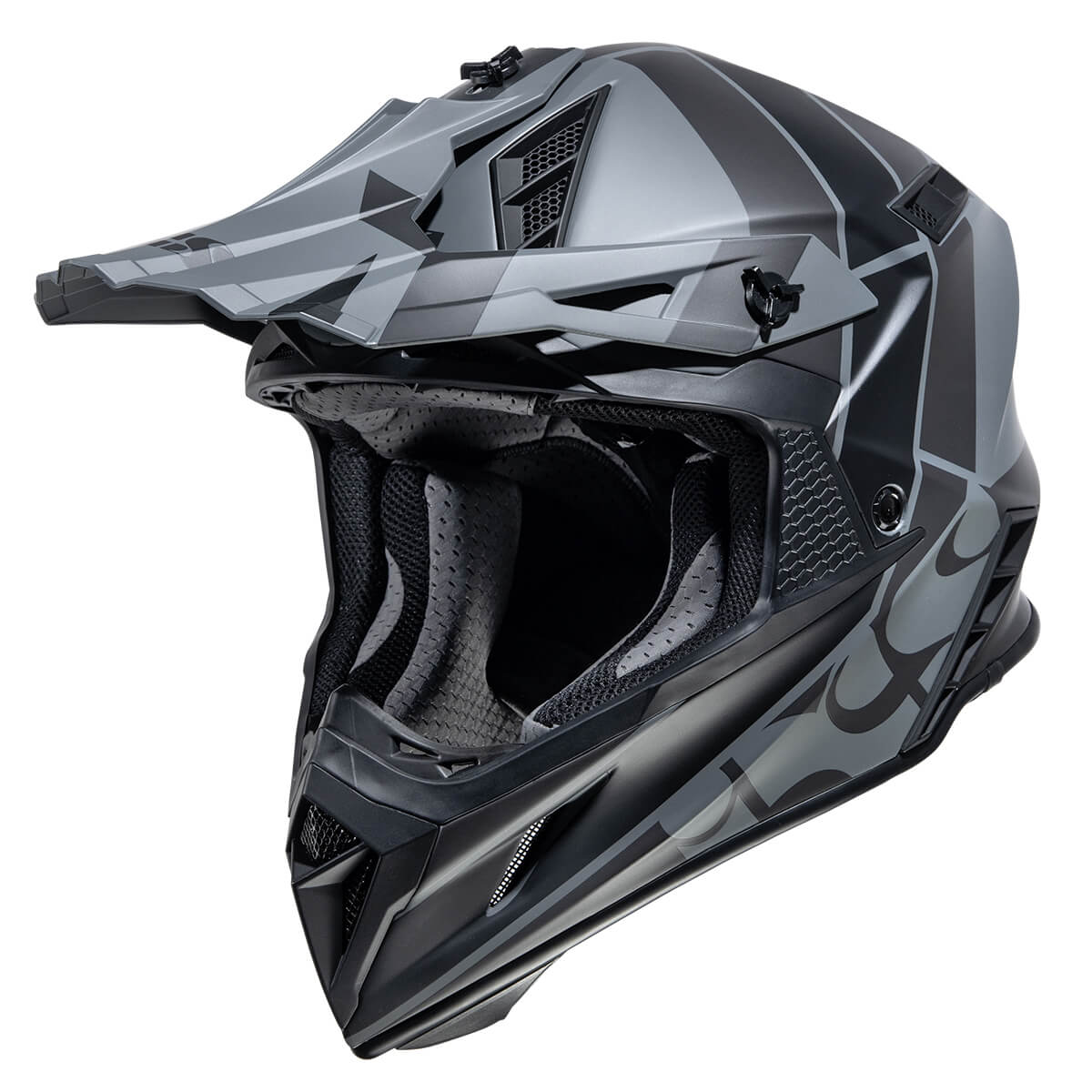 Motocross helmet iXS189 gray matte-black