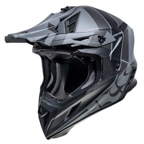 Motocrosshelm iXS189 2.0 grau matt-schwarz