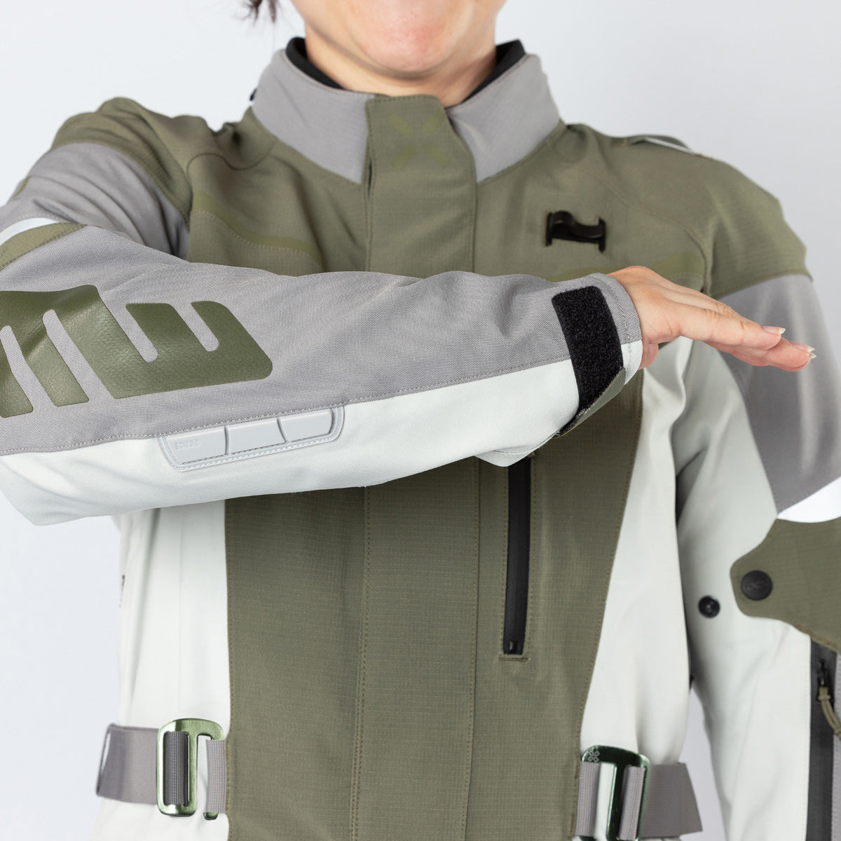 Damen Venture-STX 1.0 Laminatjacke hellgrau-oliv