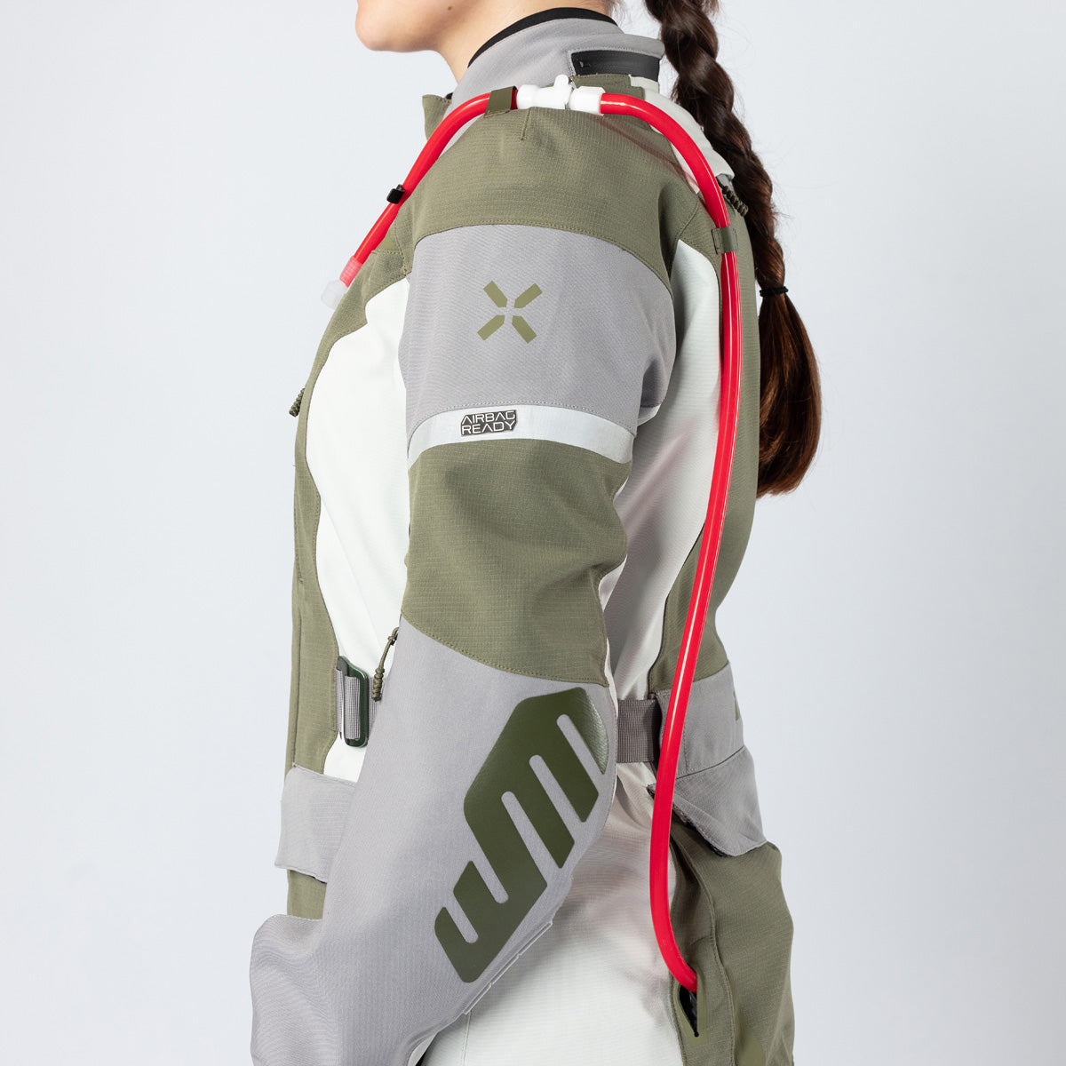 Damen Venture-STX 1.0 Laminatjacke hellgrau-oliv