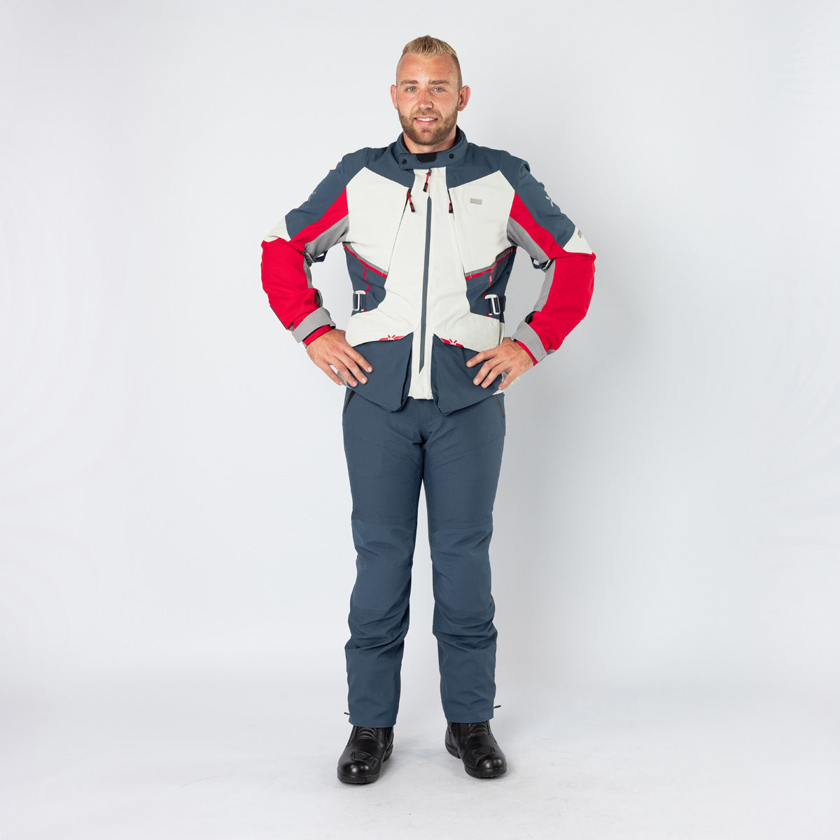 Tourster-STX 1.0 Laminatjacke hellgrau-blau-rot