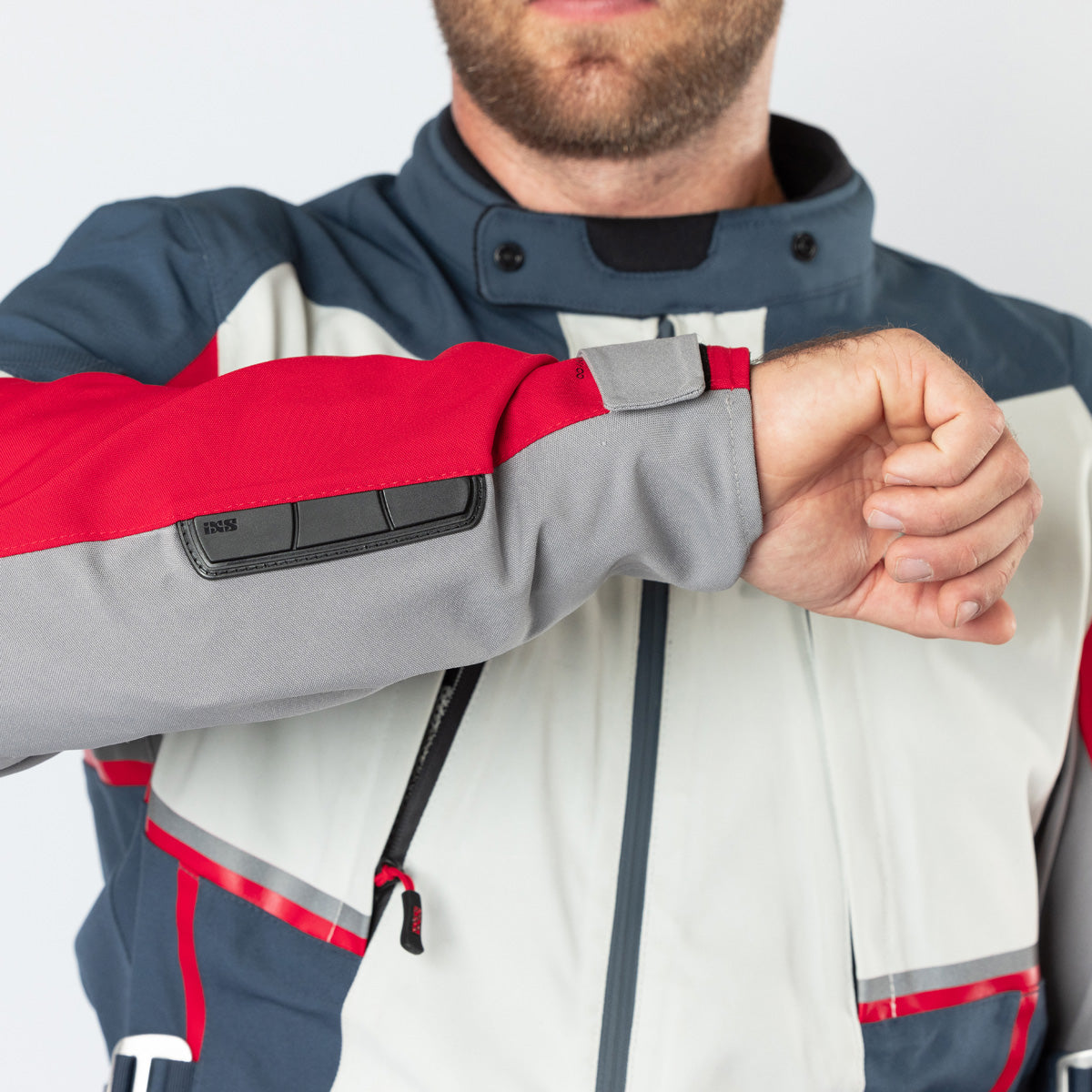 Tourster-STX 1.0 Laminatjacke hellgrau-blau-rot