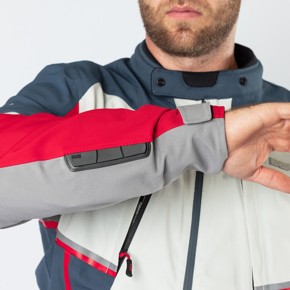 Tourster-STX 1.0 Laminatjacke hellgrau-blau-rot