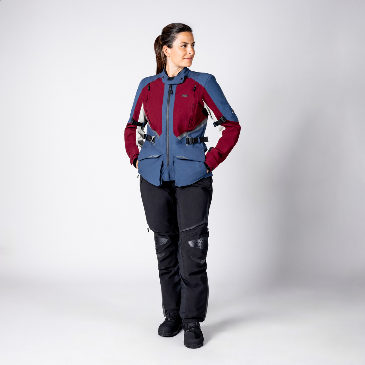 iXS-Damen Tourster-STX 1.0 Laminatjacke - weinrot-blau-cool grey-08