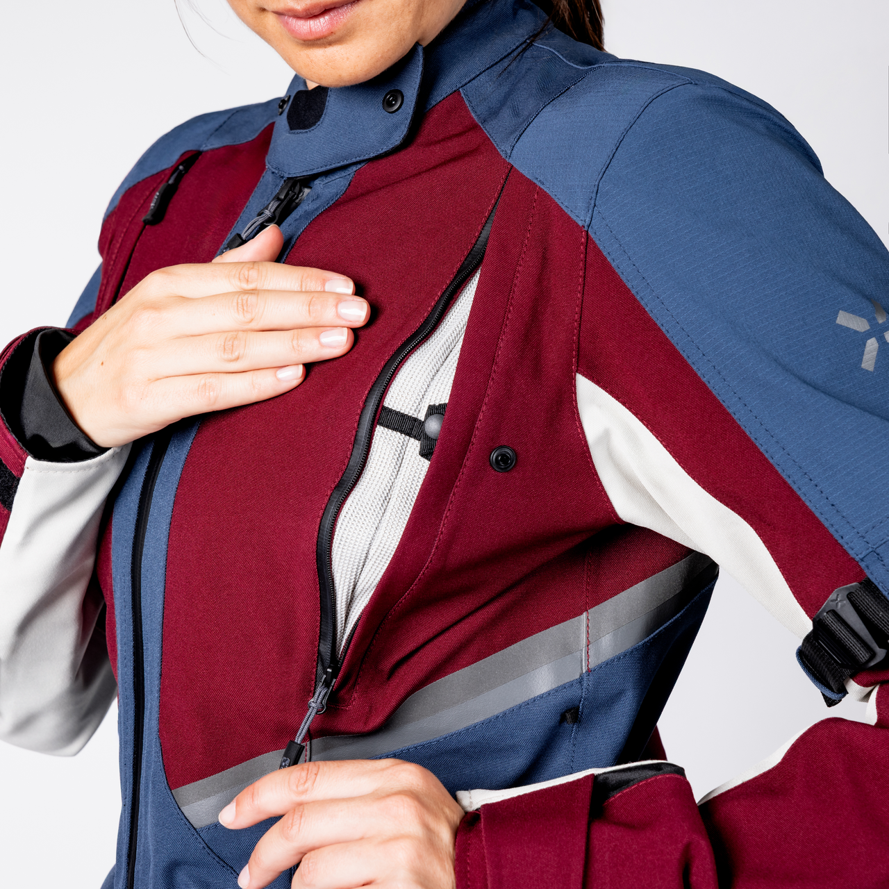 iXS-Damen Tourster-STX 1.0 Laminatjacke - weinrot-blau-cool grey-19