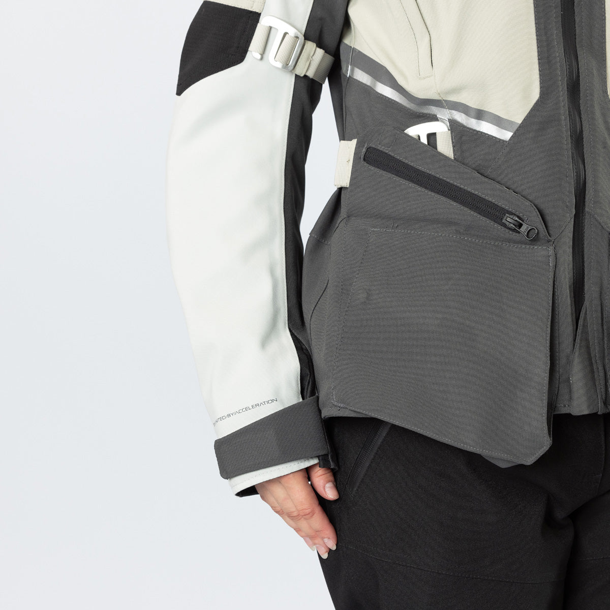 Damen Tourster-STX 1.0 Laminatjacke steingrau-dunkelgrau-schwarz