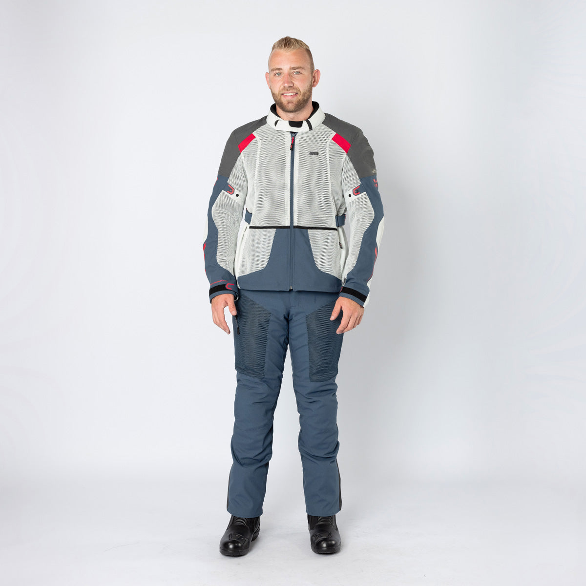 Tourster-BigAir 1.0 Jacke hellgrau-blau-rot