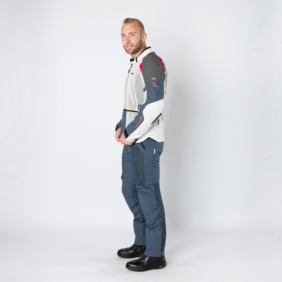 Tourster-BigAir 1.0 Jacke hellgrau-blau-rot