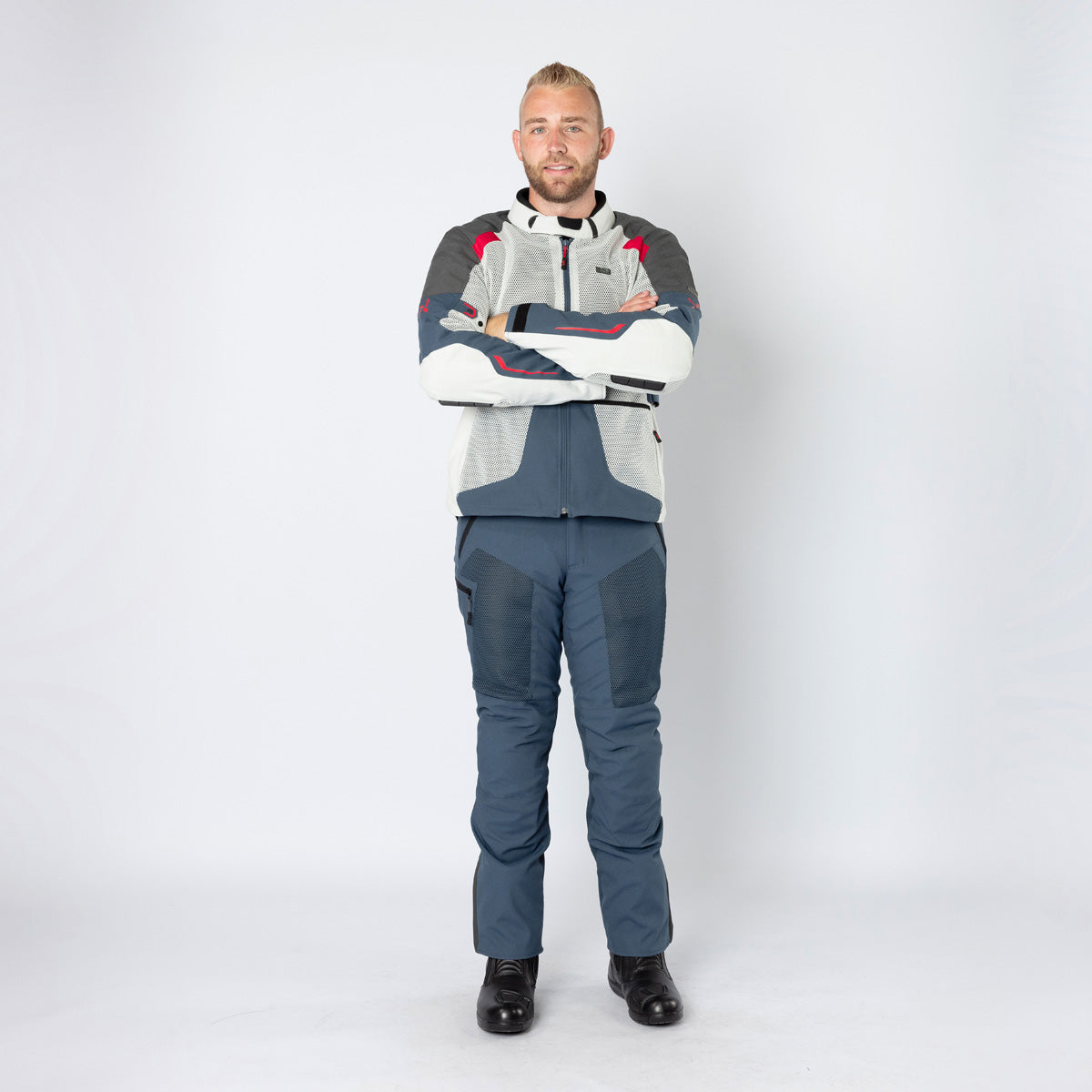 Tourster-BigAir 1.0 Jacke hellgrau-blau-rot