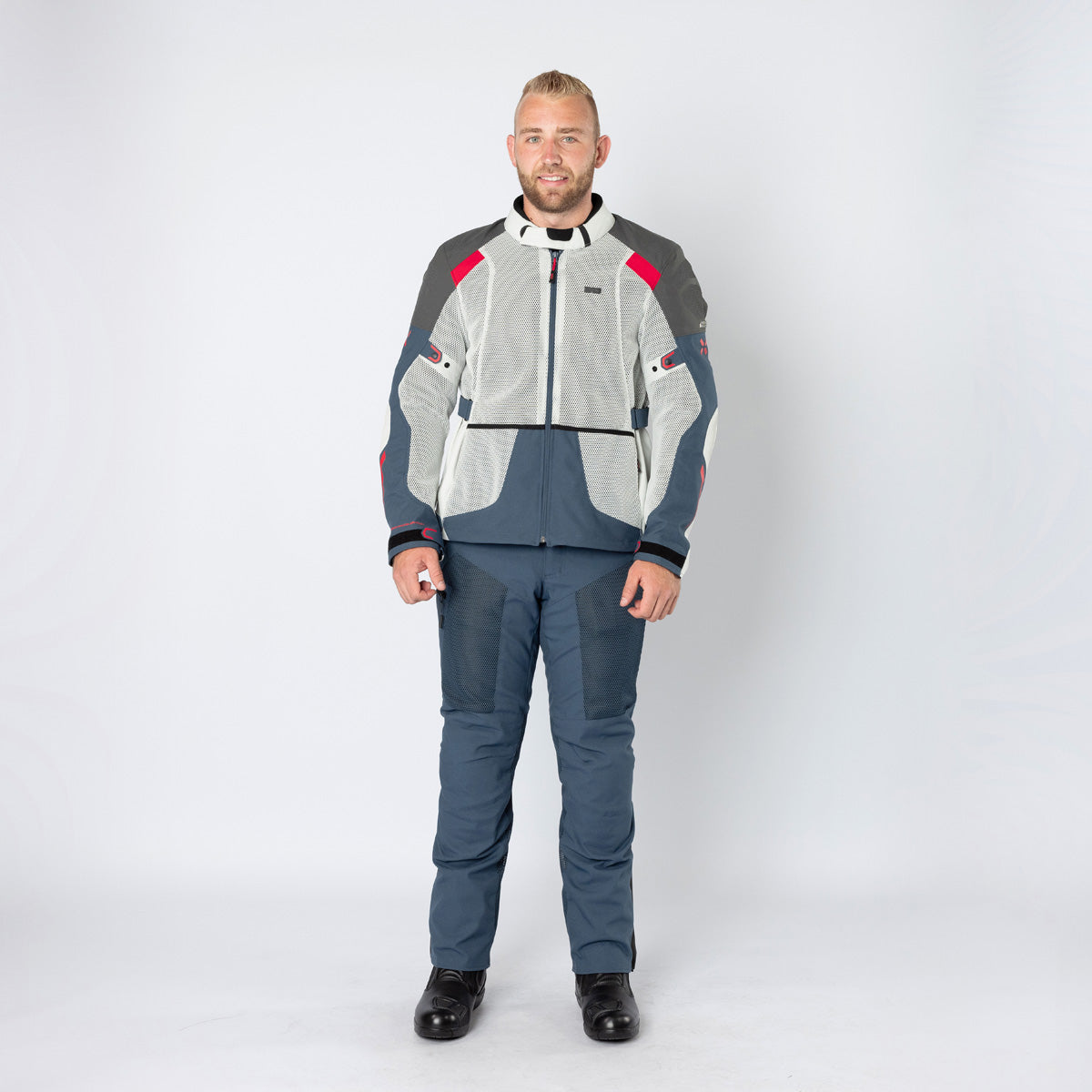 Tourster-BigAir 1.0 Jacke hellgrau-blau-rot