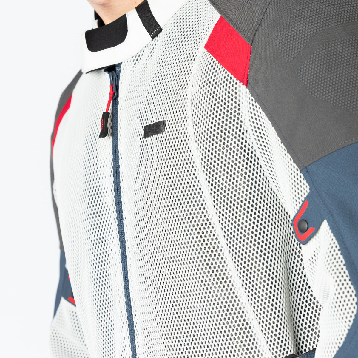 Tourster-BigAir 1.0 Jacke hellgrau-blau-rot