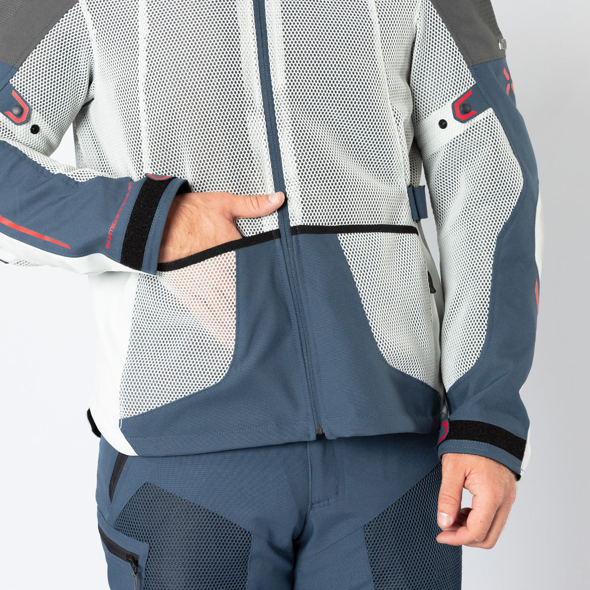 Tourster-BigAir 1.0 Jacke hellgrau-blau-rot